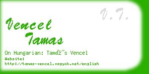 vencel tamas business card